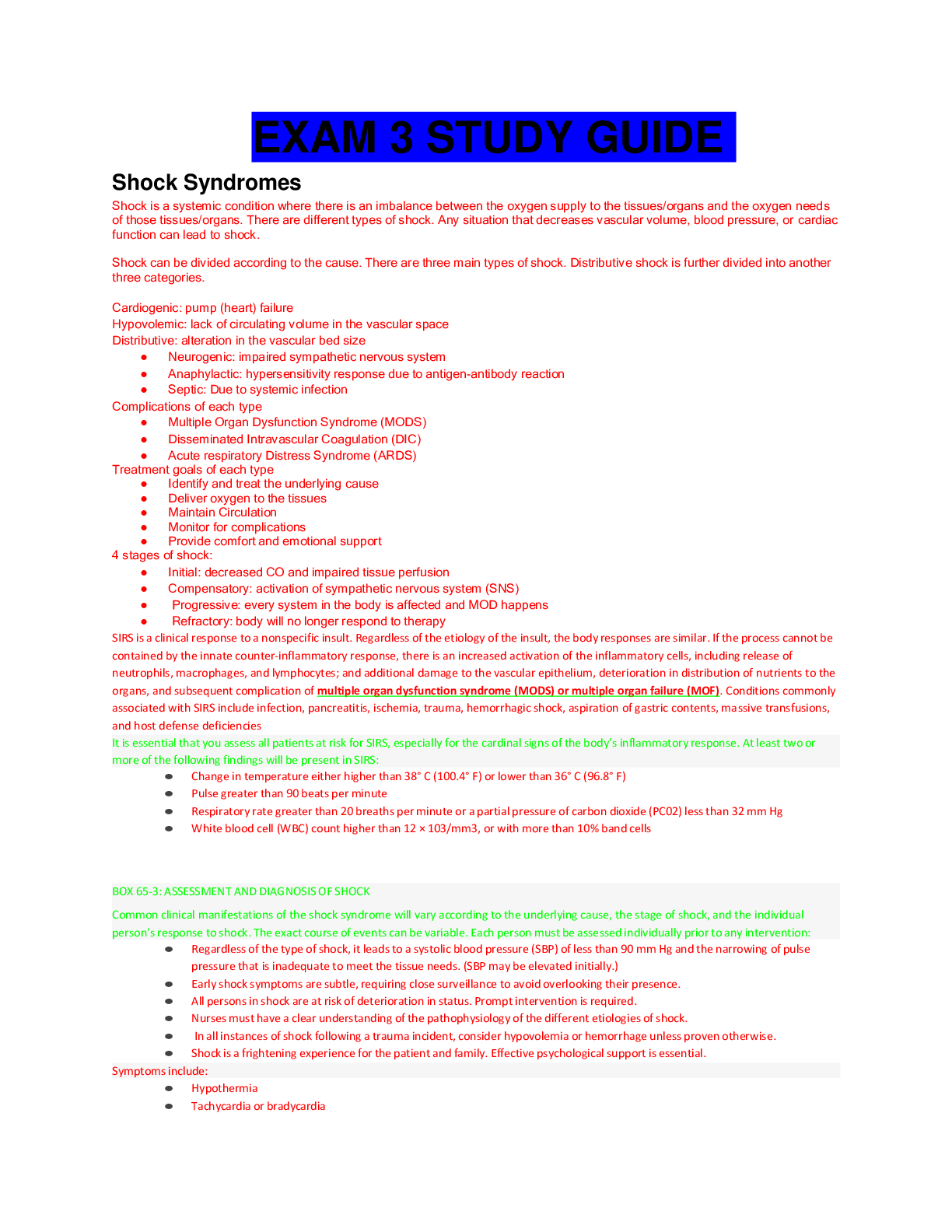 Preview image for PN3 EXAM 3 STUDY GUIDE